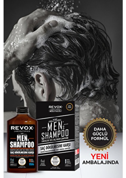 Erkeklere Özel Saç Bakım Şampuanı Dökülme Karşıtı Bitki Özlü 400 ml Tüm Saç Tipleri İçin