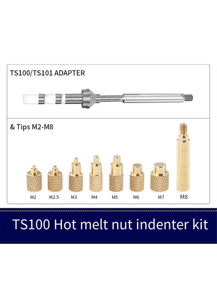 Isı Ekleme Somun Demir Uç TS100 Lehimleme Demir Uç Ekleme Dahili Diş Kafası M2-M8 Pirinç Sıcak Eriyik Ekleme Somunu Takma (Yurt Dışından) fırsatları