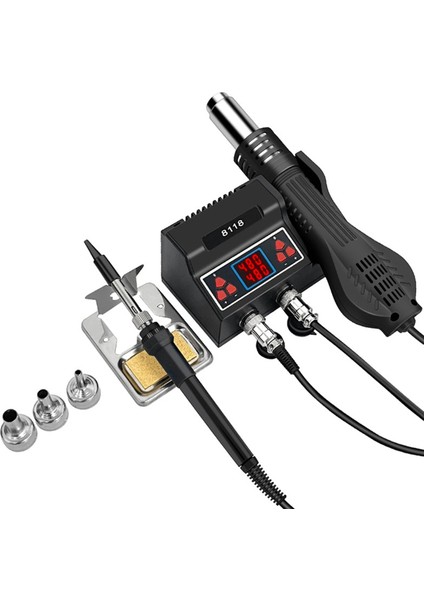 8118 Smd Yeniden Işleme Lehimleme Istasyonu 2&#39 Si 1 Arada Sıcak Hava ve Bga Pcb Ic Onarımı Gelişmiş Kaynak Aracı Abd Fişi (Yurt Dışından)