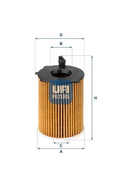 Ufı 2503700 - Yağ Filtresi BERLINGO-FIESTA-FOCUS-C-MAX-FUSION-206-207-307-308-BIPPER-JUMPY-XSARA- 1.4-Hdı-1.6hdı