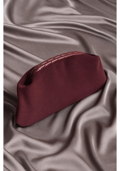 Bordo Süet Deri Portföy Clutch Çanta modelleri