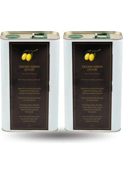 3 Lt Naturel Sızma Zeytinyağı x 2 Ad.(Toplam: 6 Lt )
