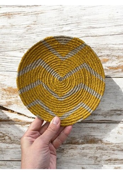 5li Bohem El Yapımı Hasır Duvar Tabağı Seti - Etnik