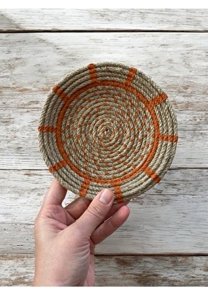 5li Bohem El Yapımı Hasır Duvar Tabağı Seti - Etnik