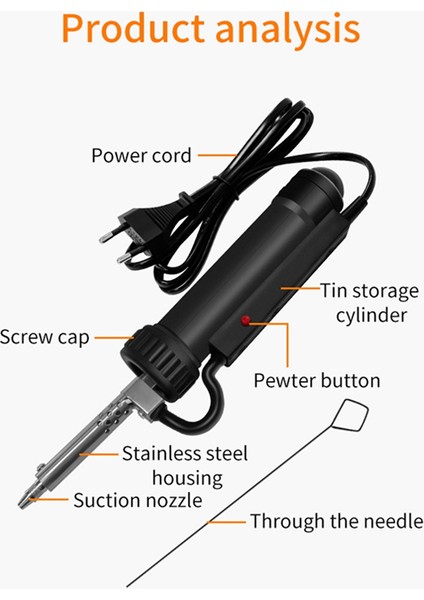 Otomatik Elektrikli Lehim Teneke 30W AC220V Desoldering Emme Pompası Lehim Kaldır Pompa Elektrikli Lehimleme Ütüleri Ab Fişi (Yurt Dışından) modelleri