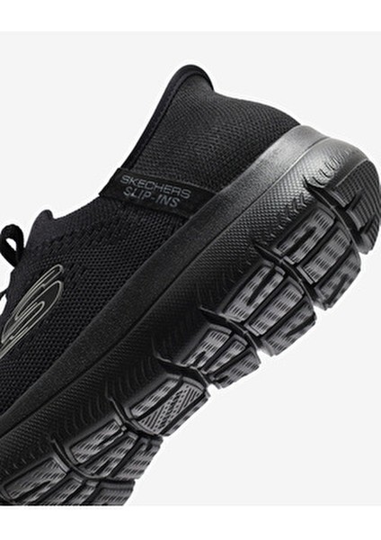 Summits-New Daily Kadın Siyah Spor Ayakkabı Konforlu Taban ve Hafif Tasarım