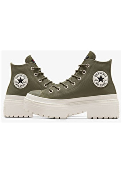Chuck Taylor All Star Lugged Heel Kadın Yeşil Deri Platform Bot.306