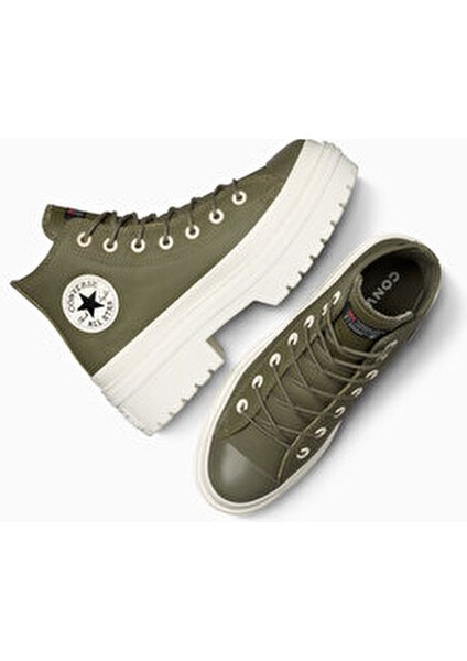 Chuck Taylor All Star Lugged Heel Kadın Yeşil Deri Platform Bot.306