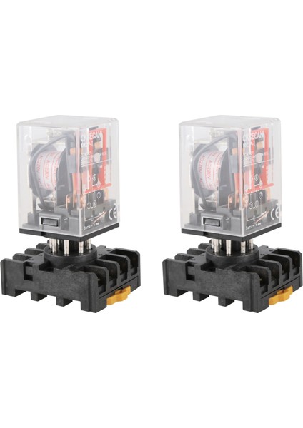 2x MK2P-I Clear Shell Dpdt AC220V Güç Röle Soket Taban (Yurt Dışından)