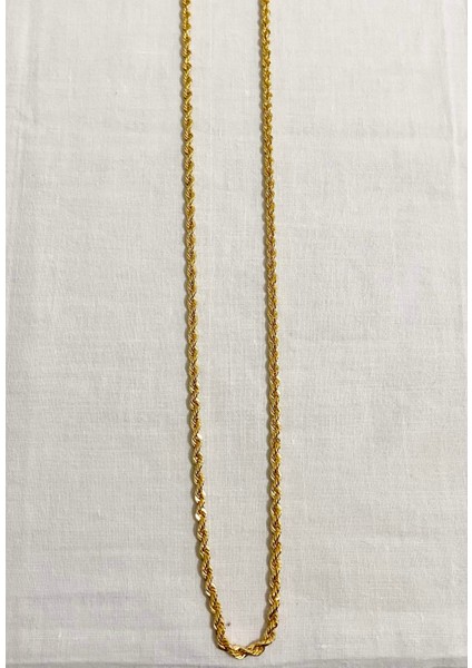 14 Ayar Altın 4 mm Halat Zincir 65 cm