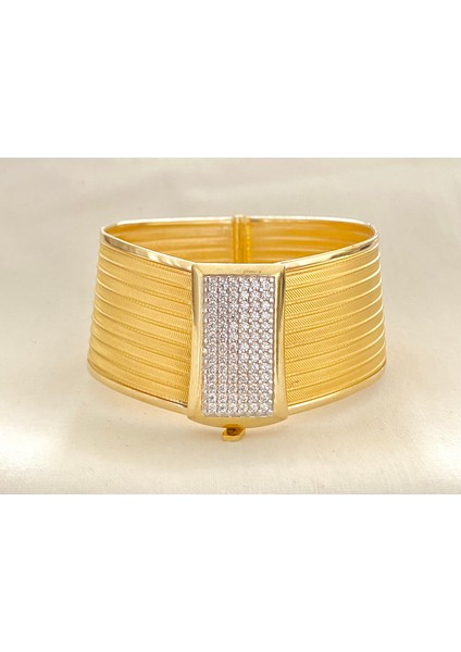 Taşlı Trabzon Altın Kelepçe