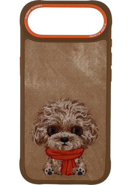 iPhone 17 Air Uyumlu 3D Göz Köpek Detaylı Gerçek Nakış Işlemeli Kabartmalı New Big Eyes Kılıf