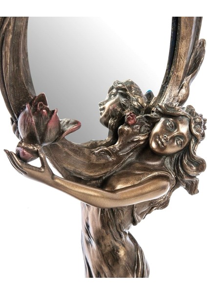 Nilüfer Çiçekli Kadın Figürlü Masa Aynası modelleri