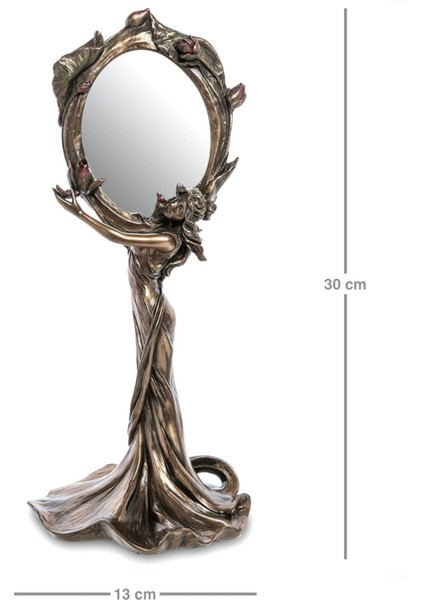 Nilüfer Çiçekli Kadın Figürlü Masa Aynası fırsatları