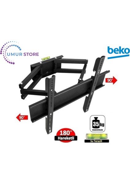 B50 C 865 B 4K 50” Smart 32- 55 Inç Çift Kollu Hareketli LCD LED Tv Askı Aparatı fiyatları