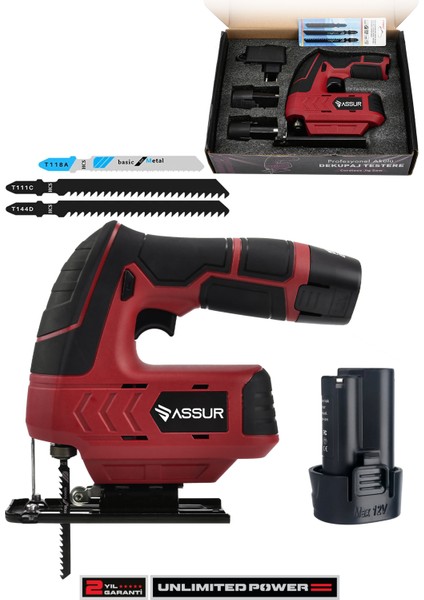 Profesyonel 12 V Çift Akülü Şarjlı Dekupaj Testere Makinesi