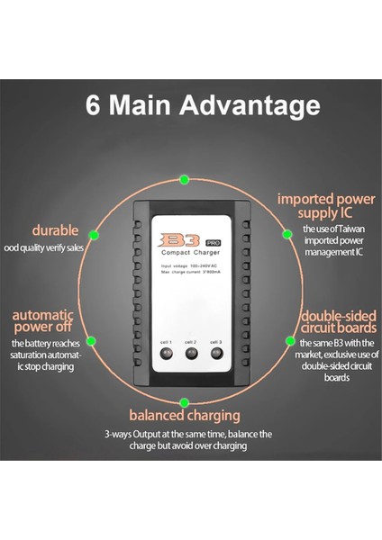 B3 Dengeli Şarj Cihazı Model Uçak Lityum Pil 2S3S7 4V11 1V Model Uçak Uzaktan Kumanda Araba Şarj Cihazı Us-Plug (Yurt Dışından) fırsatları