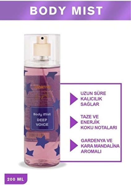 Deep Voice Vücut Spreyi Taze Meyve ve Çiçek Notalarıyla 200 ml Kadınlar İçin fırsatları