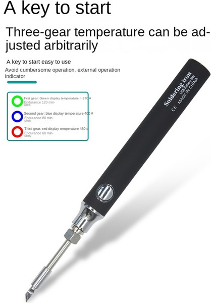 Kablosuz Mini USB Lehimleme Demir Seti 5V Taşınabilir 8W Lehim Kalemi Ev Onarım Araçları (Yurt Dışından)