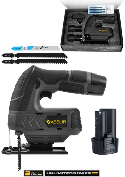 Profesyonel 12 V Çift Akülü Şarjlı Dekupaj Testere Makinesi