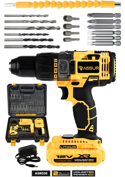 12V Çift Akülü Metal Şanzıman Bakır Sargı Akülü Vidalama Şarjlı Matkap