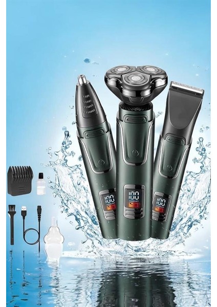 3 Başlıklı Profesyonel Saç ve Sakal Bakım Seti Vücut, Burun ve Kulak Tüy Alma