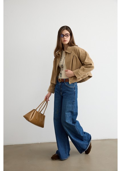 Süet Bomber Ceket Bej fırsatları