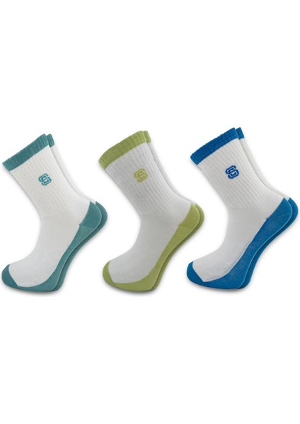 6’lı Unisex Beyaz - Renkli Tenis Çorabı. Yüksek Kaliteli Pamuklu Spor ve Günlük Kullanım Çorabı fiyatları