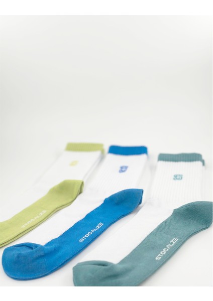 6’lı Unisex Beyaz - Renkli Tenis Çorabı. Yüksek Kaliteli Pamuklu Spor ve Günlük Kullanım Çorabı indirimleri
