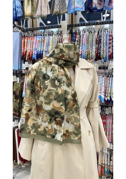 Çiçeklerin Fısıltısı Desenli Şal Yeşil fiyatları