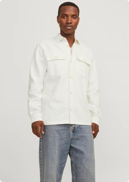 Jack&jones 12274954 Jprccraymond Sprıng Solıd Denık Overshırt