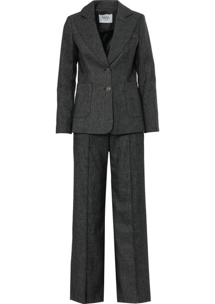 Blazer Ceketli ve Palazzo Pantolonlu Takım