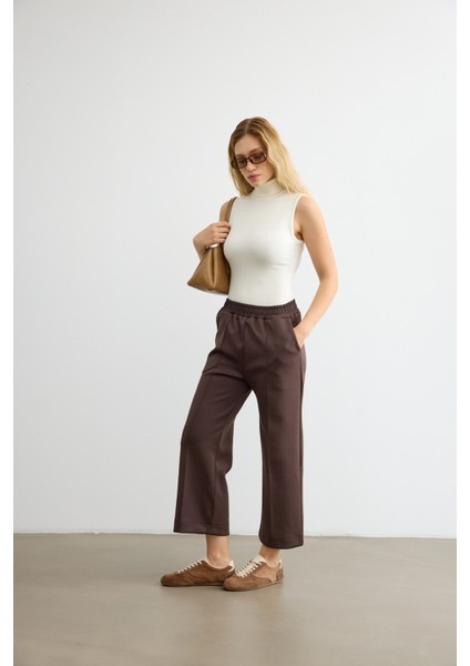 Dikiş Detaylı Scuba Pantolon Acı Kahve fiyatları