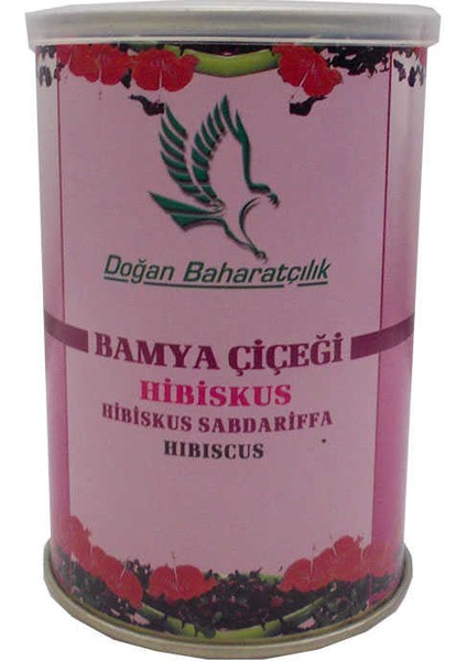 Afrika Bamya Çiçeği Hibiskus Mekke Gülü Doğal 100 gr Teneke Kutu