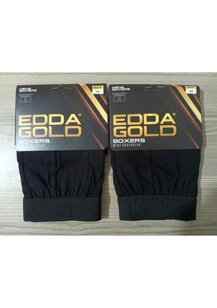 Gold Penye Kumaş Likralı Erkek Boxer - Siyah - Medium - 2li