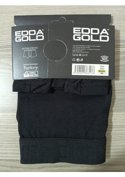 Gold Penye Kumaş Likralı Erkek Boxer - Siyah - Medium - 2li modelleri
