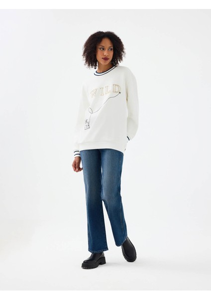 Beyaz Kadın Sweatshirt LF2040718 fiyatları