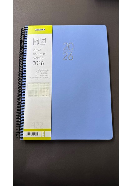 Ajanda 2026 Spiralli Haftalık Ajanda Sert Kapak 20*28 cm 422-SEK
