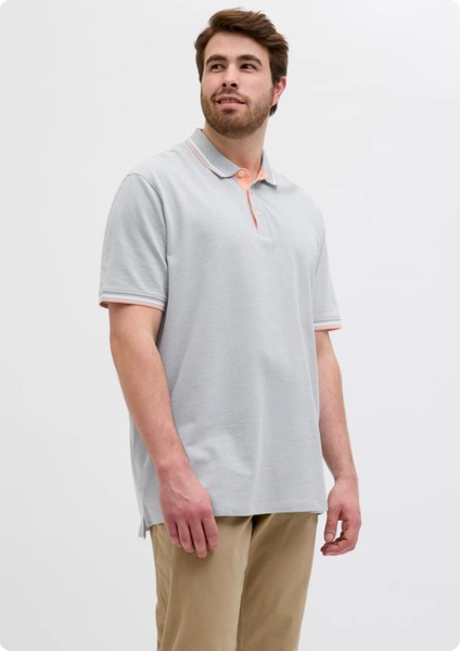 Jack&jones 12143859 Jjepaulos Polo Yaka Noos Battal Buyuk Beden Kısa Kol Tshırt