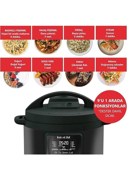 , Duo Plus Sessiz Çok Amaçlı Pişirici, Düdüklü Tencere, Sterilizatör, Yoğurt Hazırlayıcı, Sous Vide Cihazı, DPPC604, 5.7 Litre, Siyah fırsatları