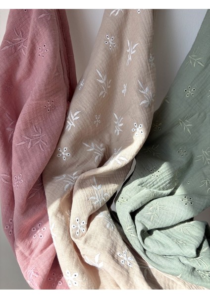 Çok Amaçlı Bebek Emzirme Örtüsü Keseli - %100 Organik Müslin - Banyo Havlusu - Battaniye-Puset Örtüsü-Baby Shower Hediye