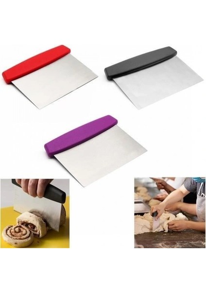 Çelik Hamur Kesici Kazıyıcı Pasta Kek Dekorasyon Spatula Aleti