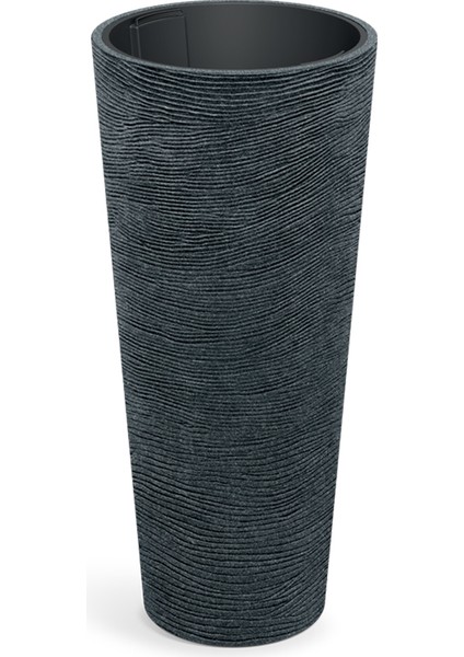 Tubra Slim Plastik Saksı Koyu Granit