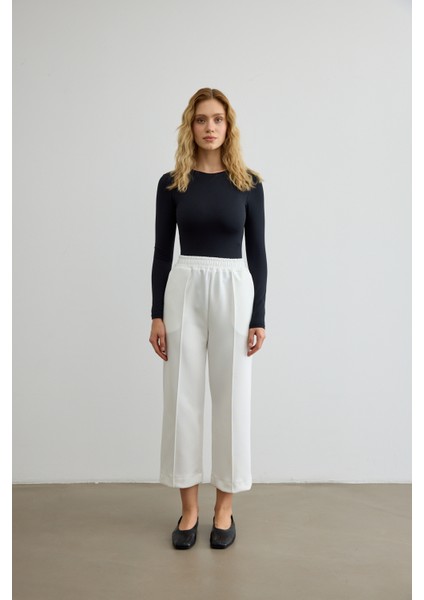 Dikiş Detaylı Scuba Pantolon Beyaz indirimleri