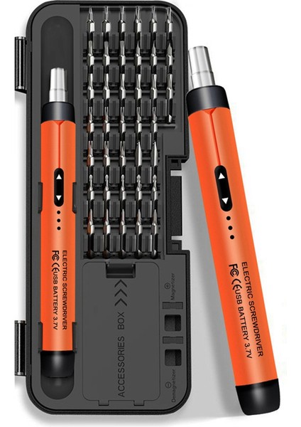 Elektrikli Tornavida Seti Hassas Güç Alet Kiti Şarj Edilebilir Kablosuz Mini Küçük Bitler Mobil Hücre Bilgisayarı Turuncu (Yurt Dışından) fırsatları