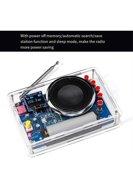 HU-077 Fm Radyo Dıy Kiti OLED Ekran Pil Şarj Edilebilir Kaynak Uygulama Montajı Üretim Kiti (Yurt Dışından)