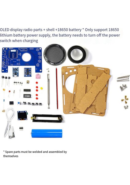 HU-077 Fm Radyo Dıy Kiti OLED Ekran Pil Şarj Edilebilir Kaynak Uygulama Montajı Üretim Kiti (Yurt Dışından) indirimleri