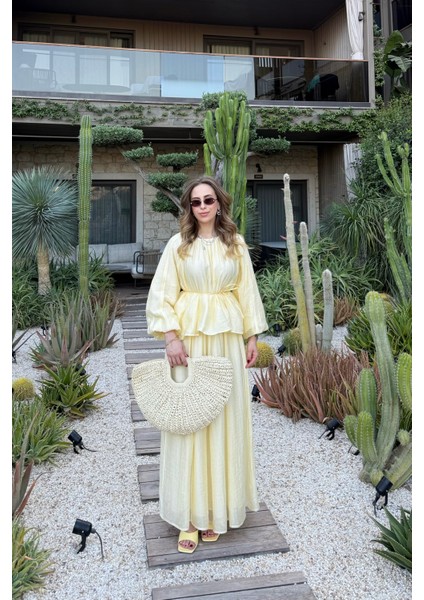 Biye Detaylı Princess Etek Soft Sarı modelleri