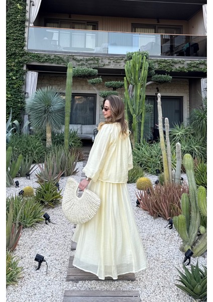 Biye Detaylı Princess Etek Soft Sarı fırsatları