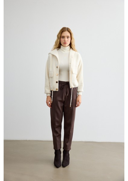 Havuç Kesim Scuba Pantolon Acı Kahve